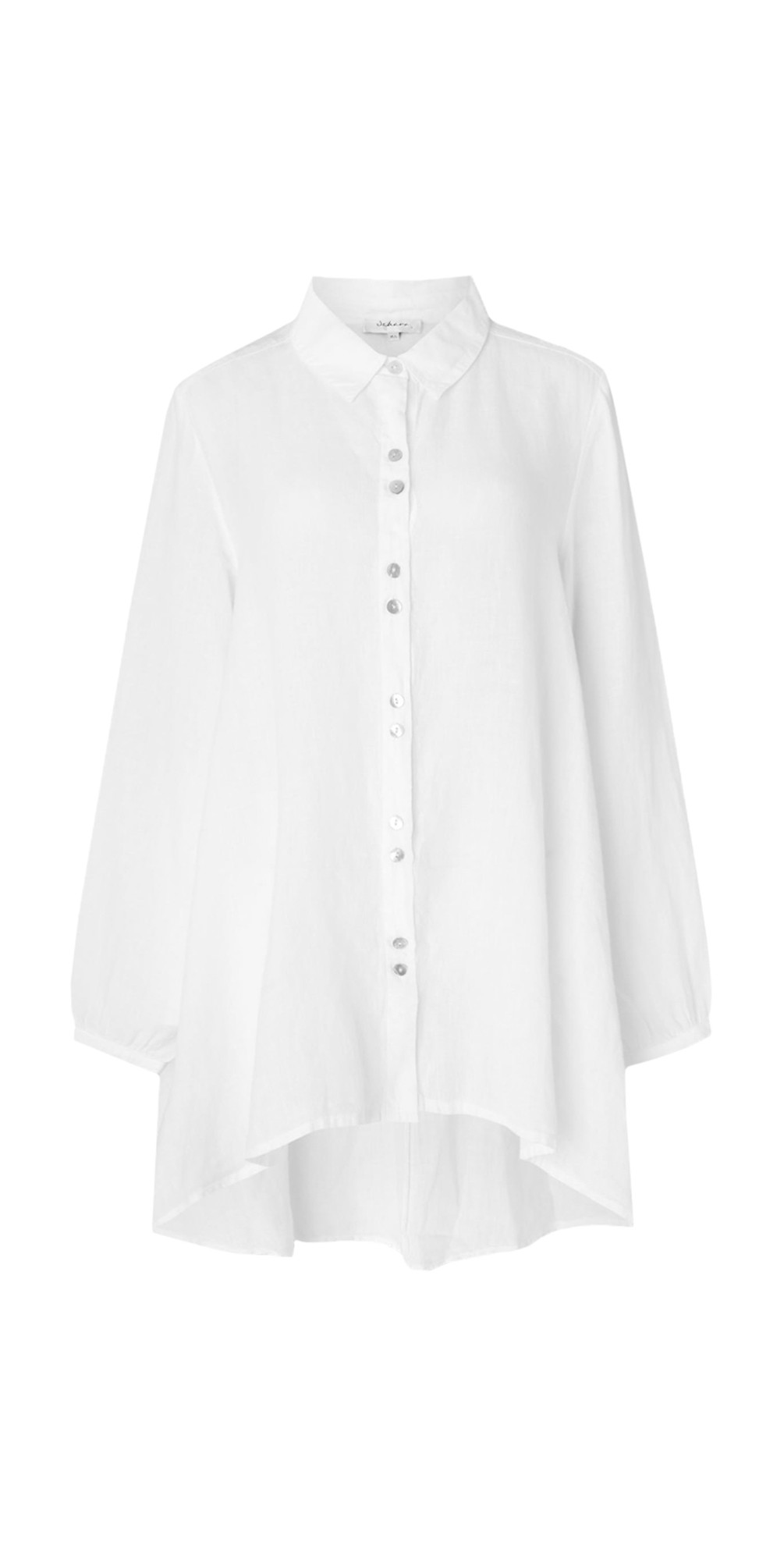 Frill Hem Shirt in Licorice