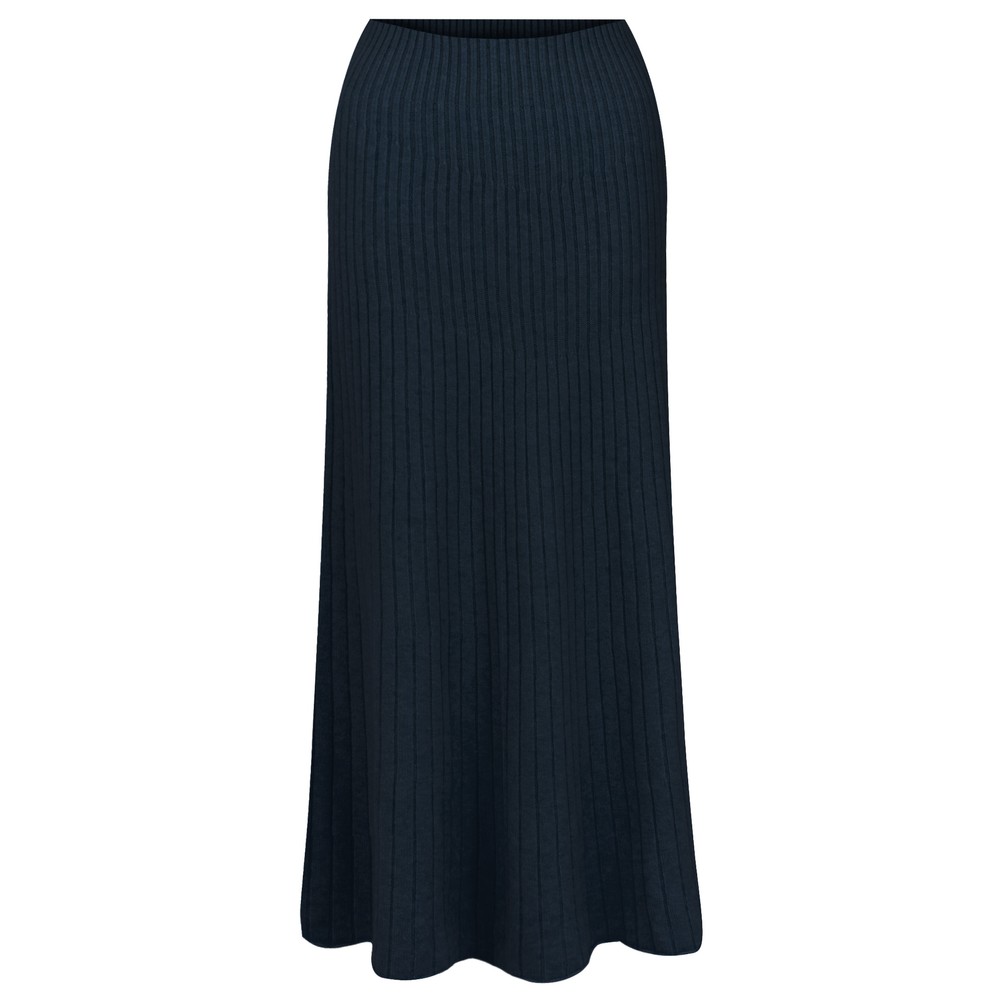 Amazing Woman Sachia Ribbed Long Skirt Navy Dark