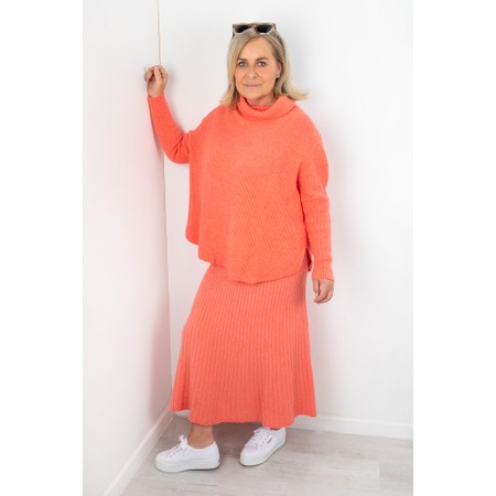 Amazing Woman Sachia Ribbed Long Skirt - Orange