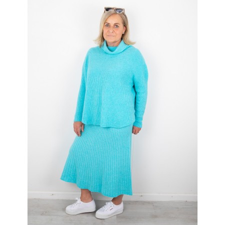 Amazing Woman Sachia Ribbed Long Skirt - Turquoise