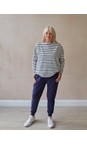 Chalk Navy Bryony Stripe Top  