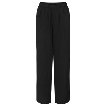 Amazing Woman Orla Long Linen Trouser - Black