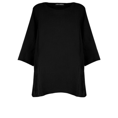 Amazing Woman Edie X Black 2 Pocket Linen Top - Black