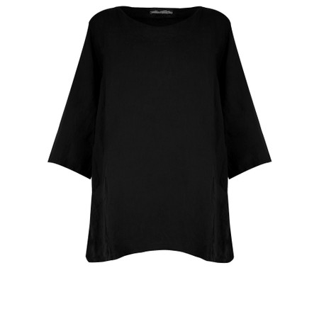 Amazing Woman Edie X Black 2 Pocket Linen Top - Black