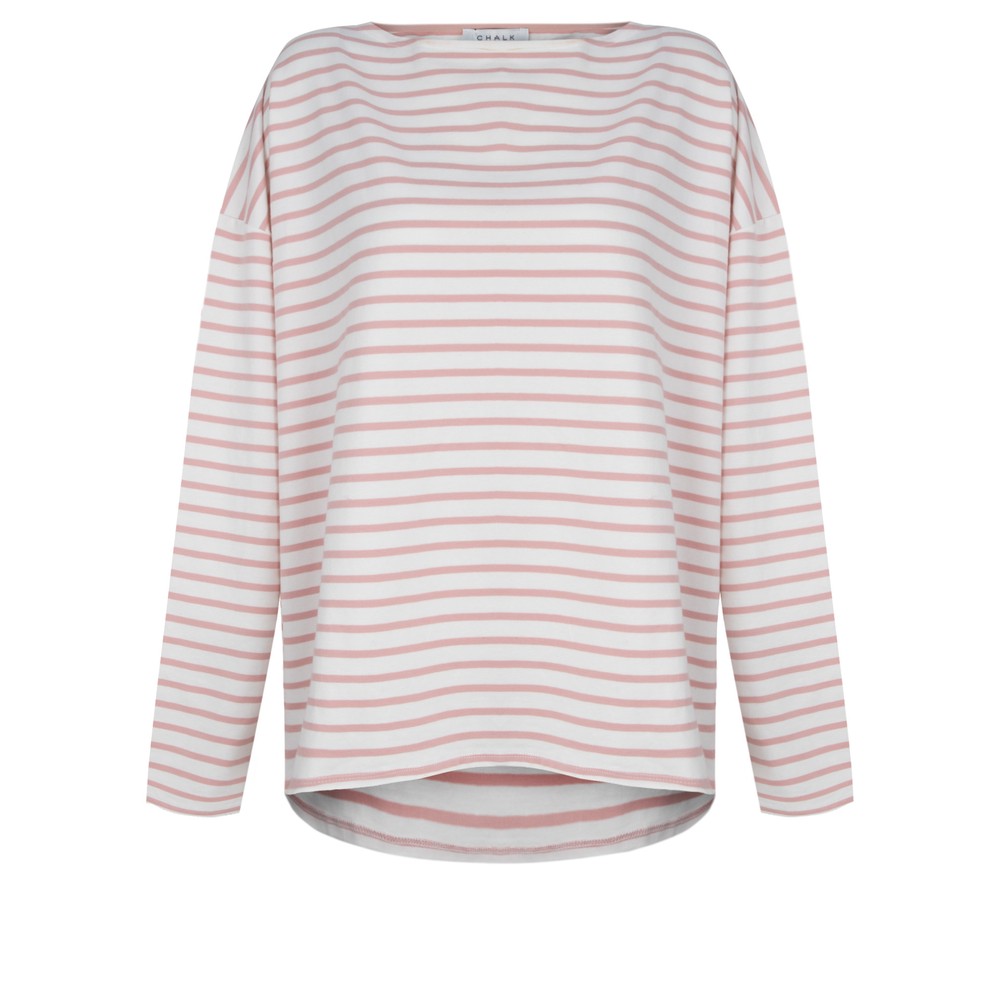 Chalk Bryony Stripe Top Dusky Pink