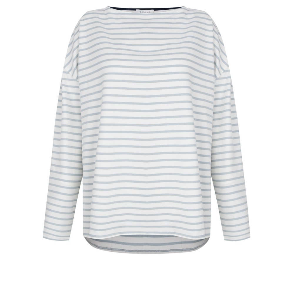 Chalk Bryony Stripe Top Ice Blue