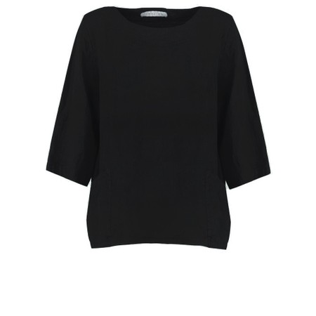 Amazing Woman Edie Black 2 Pocket Linen Top - Black