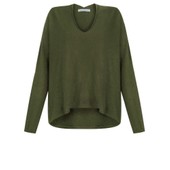 Mika Boxy Musch Olive Fine Knit Jumper