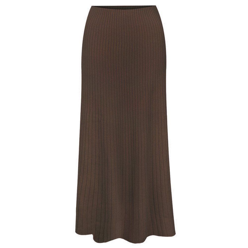 Amazing Woman Sachia Ribbed Long Skirt Espresso