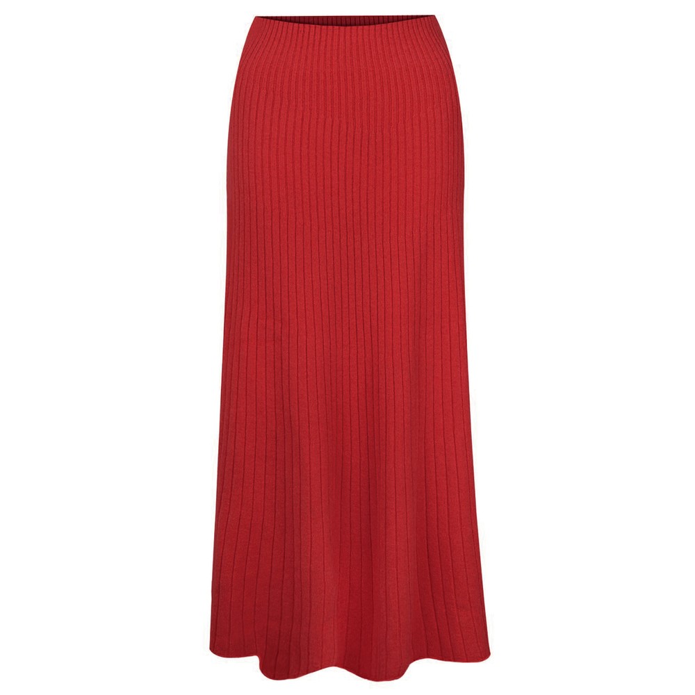 Amazing Woman Sachia Ribbed Long Skirt Berry Red