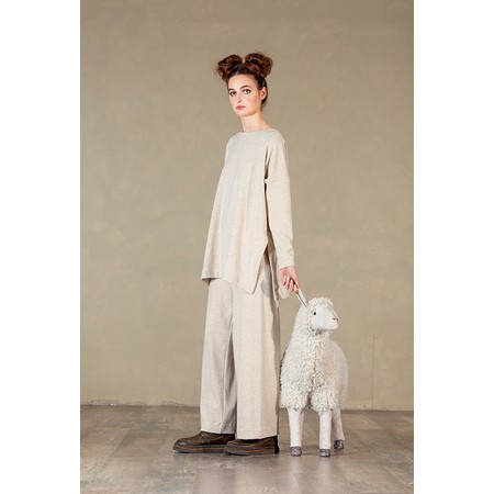 Mama B Gheppio Lievito Plain Fleece Trouser - Off-White