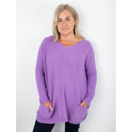 Amazing Woman Caryf X Round Neck Oversized Jumper - Purple