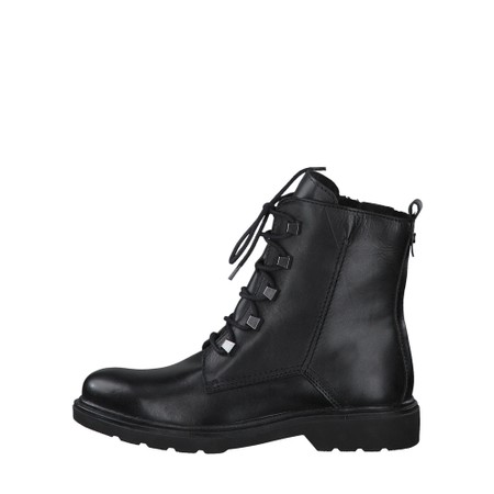 Marco Tozzi Denis Leather Lace Front Ankle Boot - Black