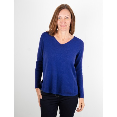 Amazing Woman Perrie Blusa Blue V Neck Jumper - Blue
