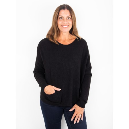 Amazing Woman Jodie Black Front Pocket Supersoft Knit Jumper - Black