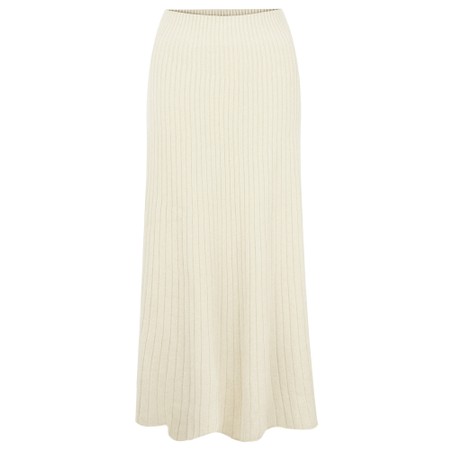 Amazing Woman Sachia Ribbed Long Skirt - Off-White