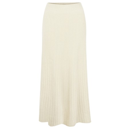 Amazing Woman Sachia Ribbed Long Skirt - Off-White