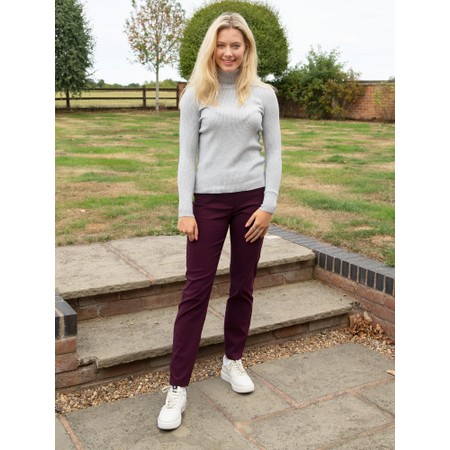 Robell Bella Aubergine Full Length Trouser - Purple
