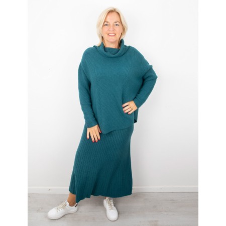 Amazing Woman Sachia Ribbed Long Skirt - Blue