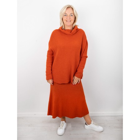 Amazing Woman Sachia Ribbed Long Skirt - Orange