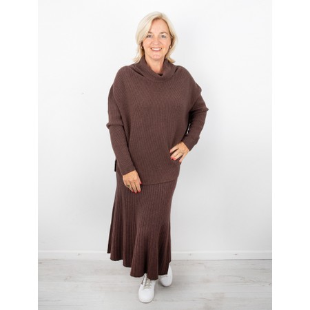 Amazing Woman Sachia Ribbed Long Skirt - Brown