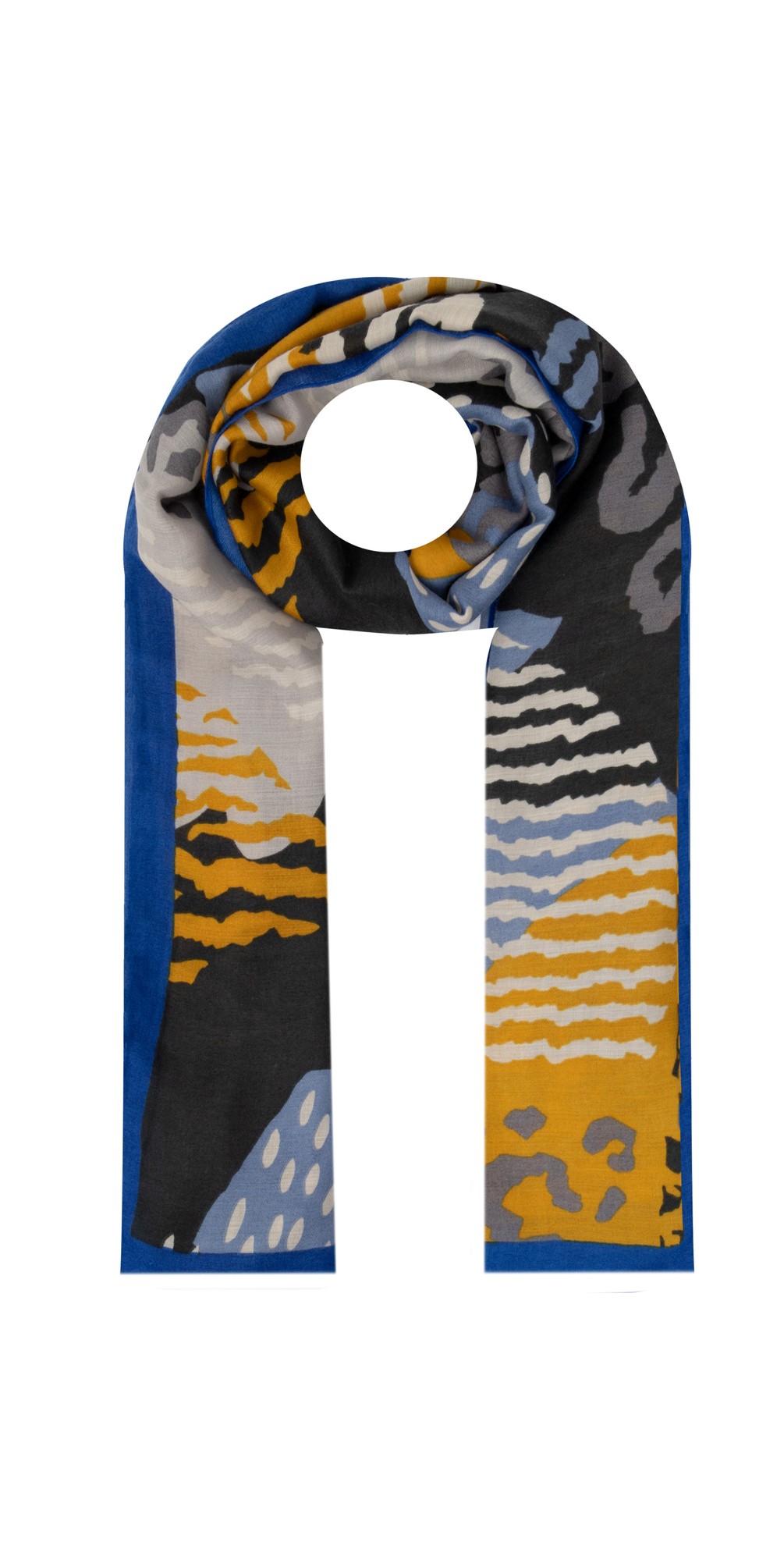 Gemini Label Accessories Safari Print Scarf in Blue