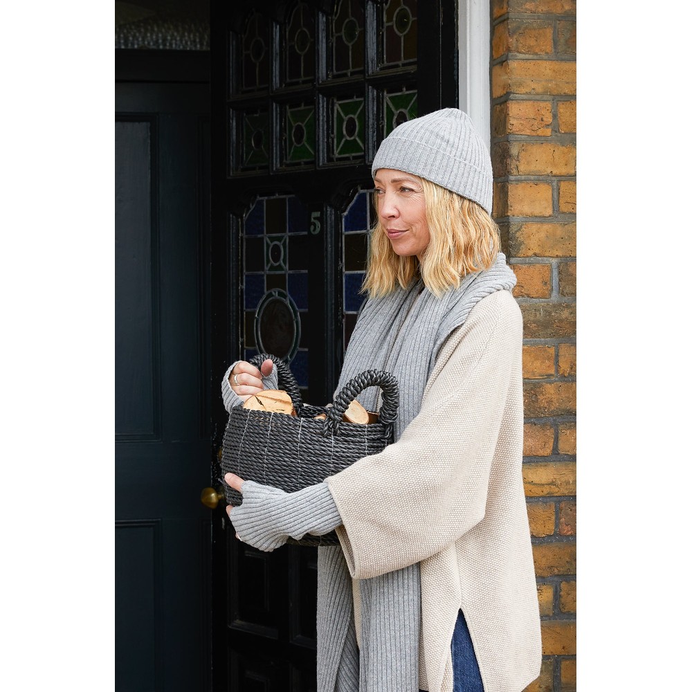 Chalk Matilde Ribbed Scarf Grey