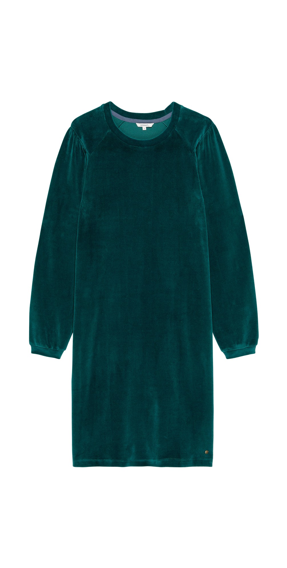 Sandwich Clothing Deep Teal Velvet Dress in Deep Teal