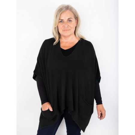 Amazing Woman Carey X Two Pocket Throwover Knit - Black