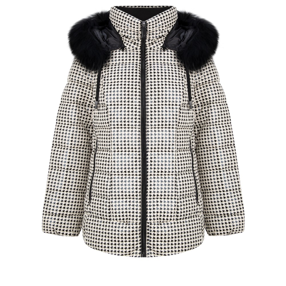Black and white dog tooth jacket clearance