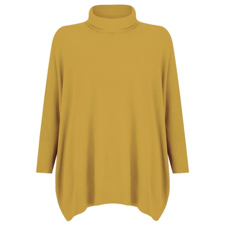 Amazing Woman Catrin X Oversized Fine Knit Polo Neck Jumper - Gold