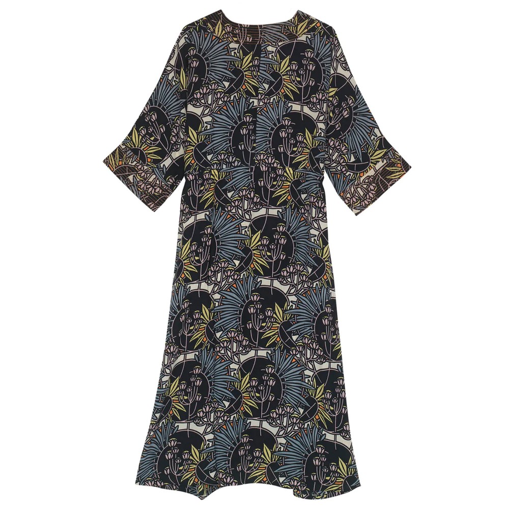 One Hundred Stars Abbi Dress Deco Daisy Grey in Deco Daisy Grey