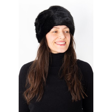 Helen Moore Pillbox Faux Fur Hat - Black