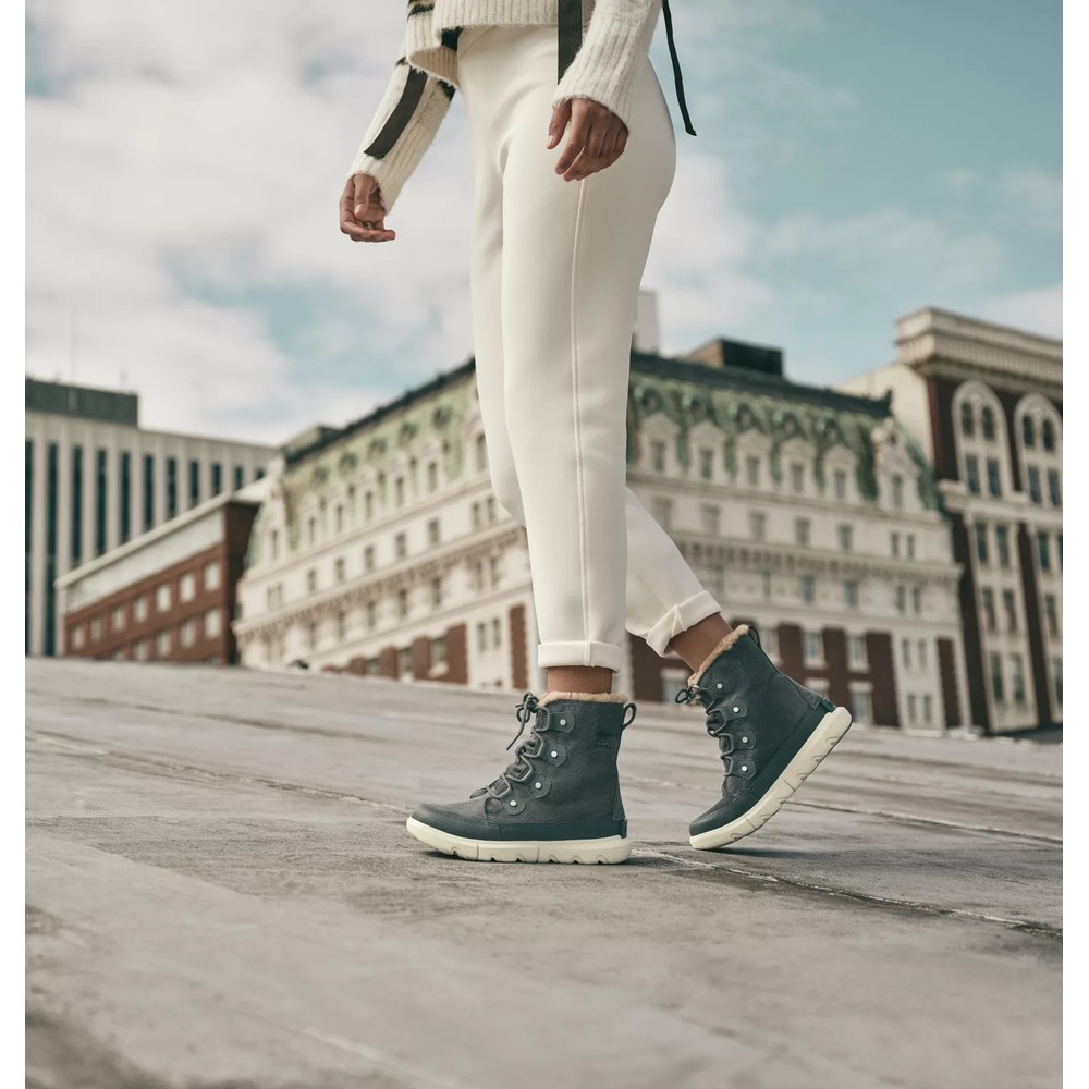 Sorel Joan Explorer Waterproof Boot in Grill Fawn