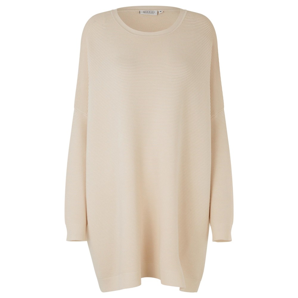 Masai Clothing Flos Cream Knit Top in Whitecap