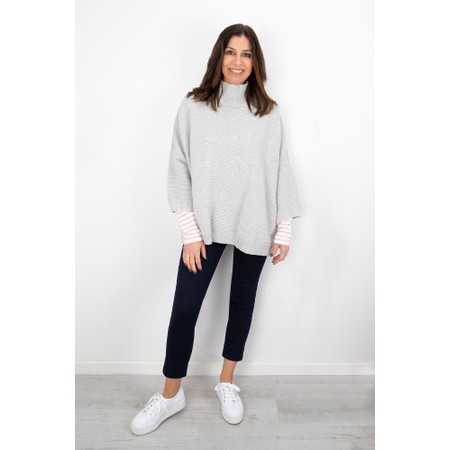 Chalk Vicki Cotton Rib Silver Jumper - Metallic