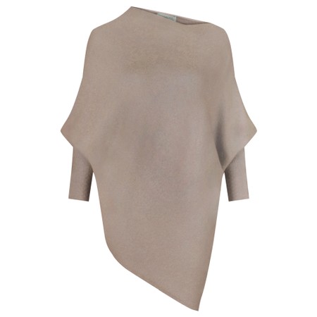Amazing Woman Emilie Smoke Asymmetric Draped Jumper - Beige