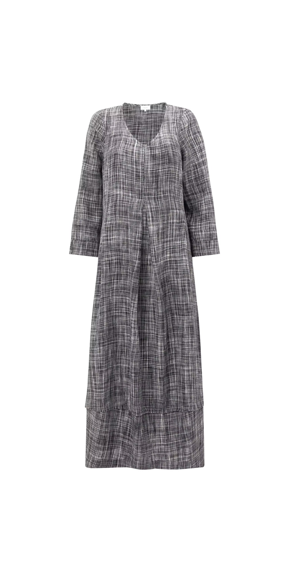 Sahara Spacedye Linen Dress in Salt Pepper