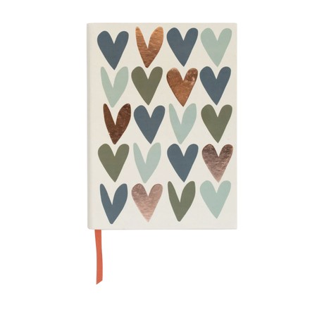 Caroline Gardner Multi Heart Slim Notebook - Multicoloured