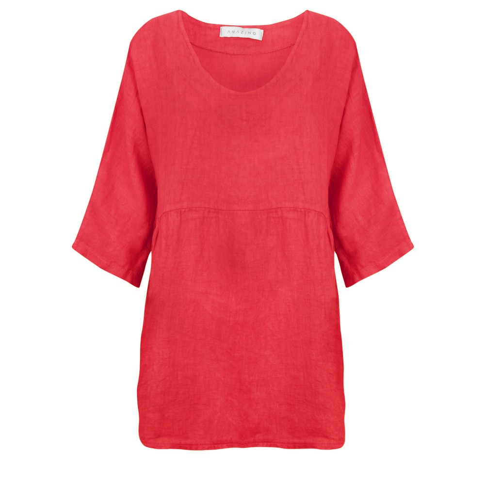 Amazing Woman Tesa Fragola V Neck Top Fragola
