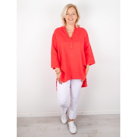 Amazing Woman Jenny X Fragola Oversized Grandad Shirt - Red