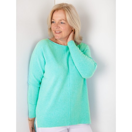 Amazing Woman Maggie Summer Turquoise Seam Front Supersoft Jumper - Turquoise