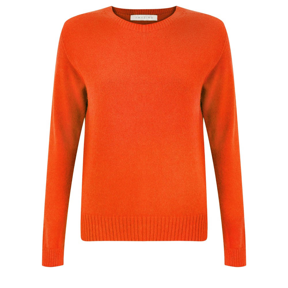 Amazing Woman Prue Orange Semi Fitted Round Jumper Orange