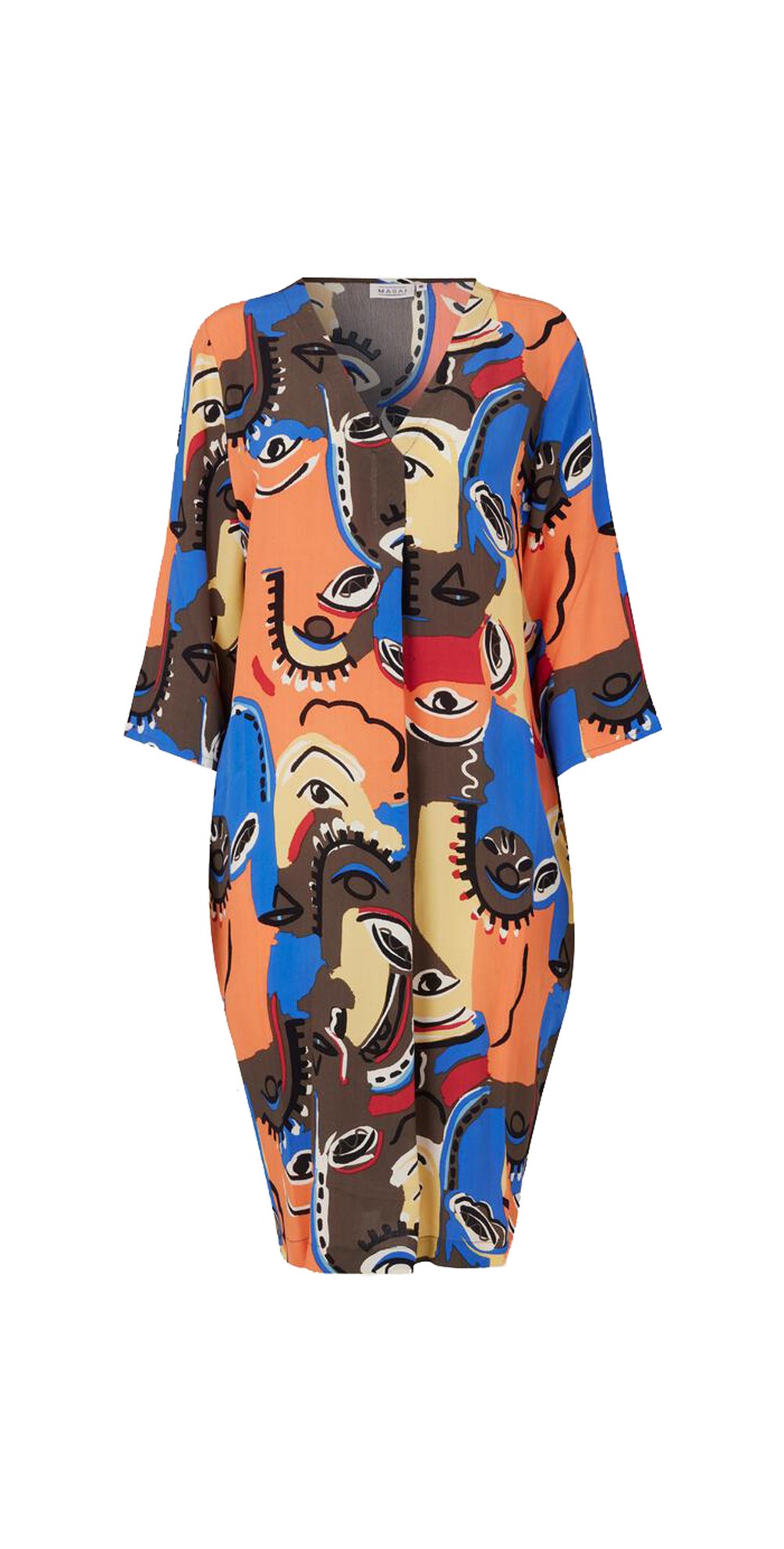 Masai Nolene Jacquard Embroidery Print Jersey Dress Black & White