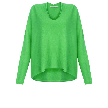 Amazing Woman Mika Grass Boxy  Fine Knit Jumper - Green