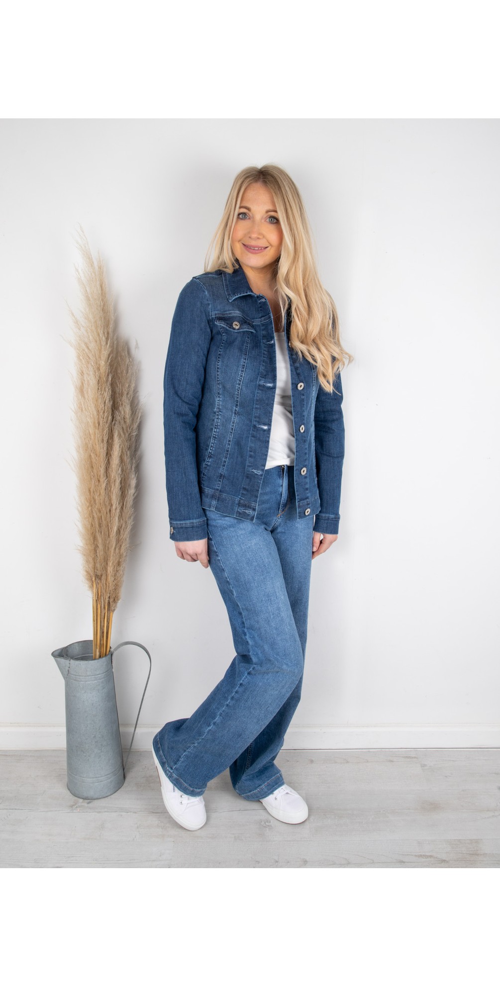 Happy Deep Cobalt Blue 64 Washed Denim Jacket main image