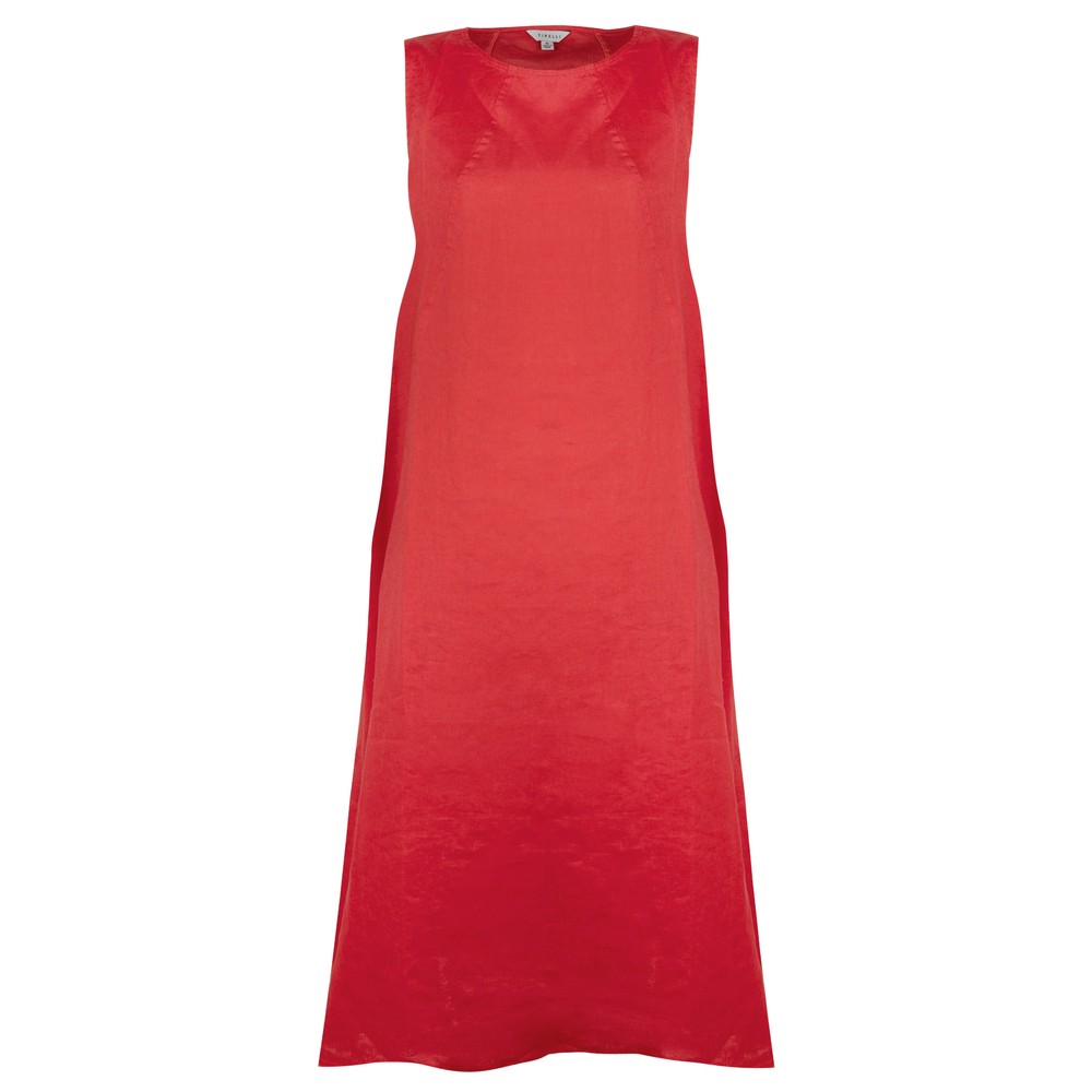 Tirelli Linen Seam Tank Candy Red Dress in Candy Red