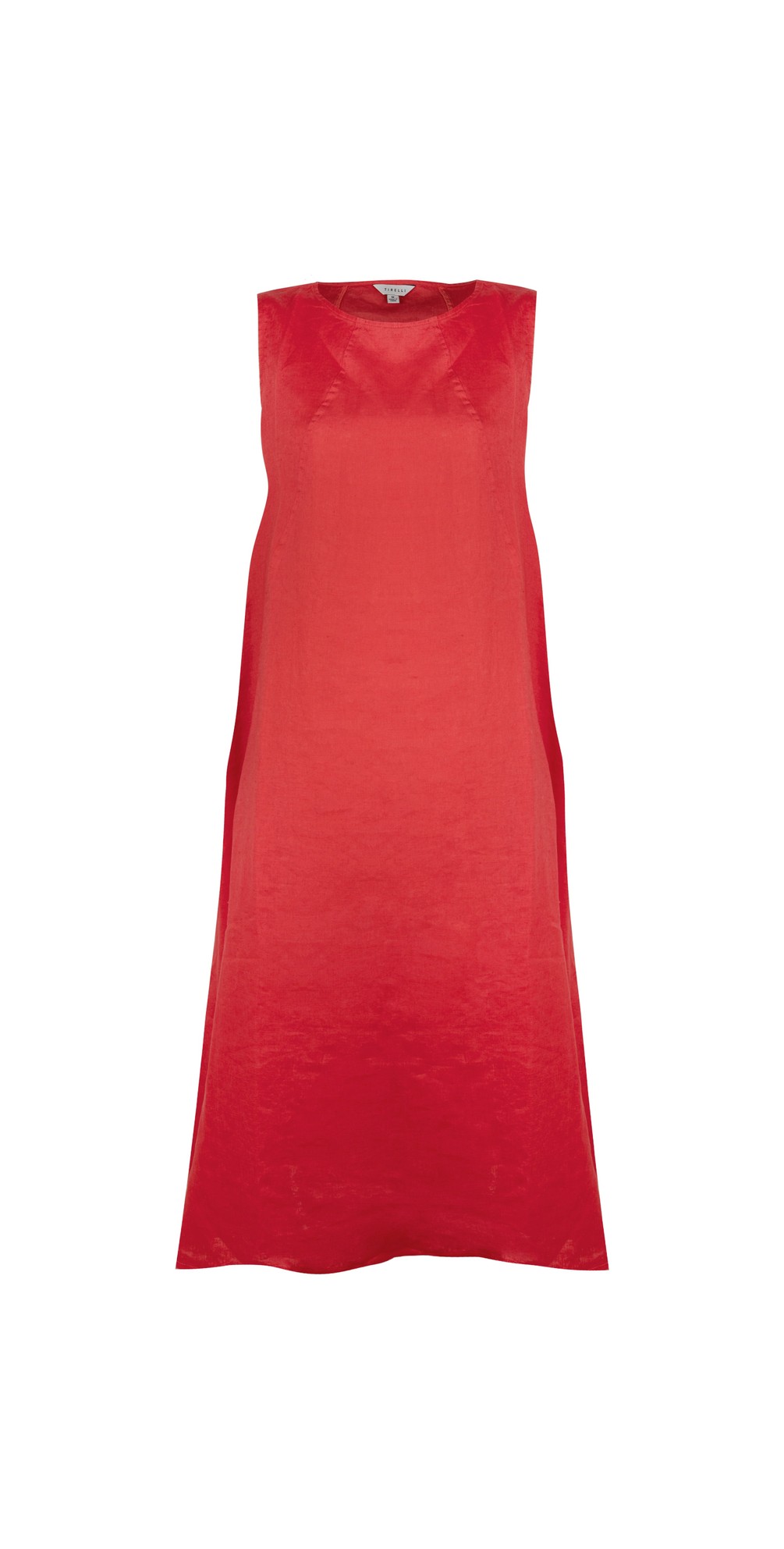 Tirelli Linen Seam Tank Candy Red Dress in Candy Red
