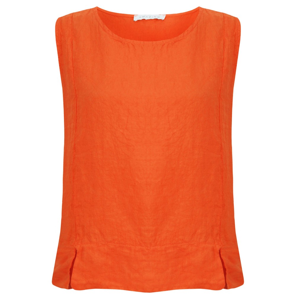 Amazing Woman Lucie Linen Top in Orange