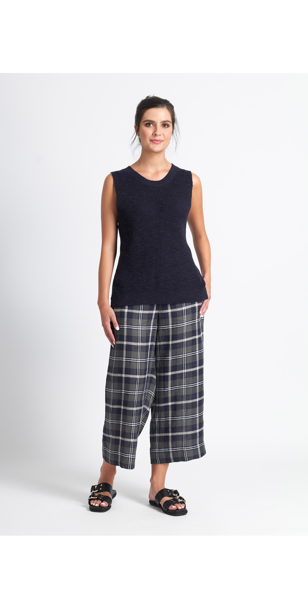 Foil Simply The Best True Navy Vest Top in True Navy